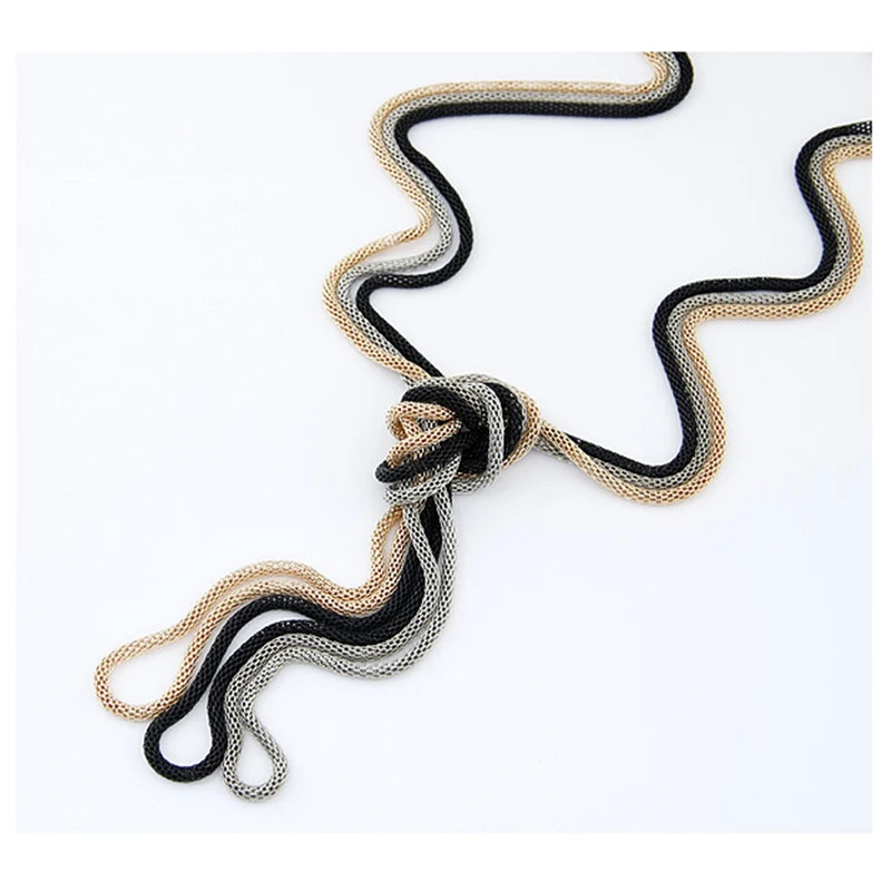 

CirGen Fashion 3 pcs/set Multi color Metal Chain Necklaces Boho Statement Long sweater Chain Necklace Women Jewelry Item,AF041