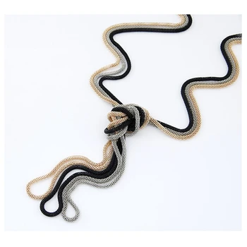 

CirGen Fashion 3 pcs/set Multi color Metal Chain Necklaces Boho Statement Long sweater Chain Necklace Women Jewelry Item,AF041