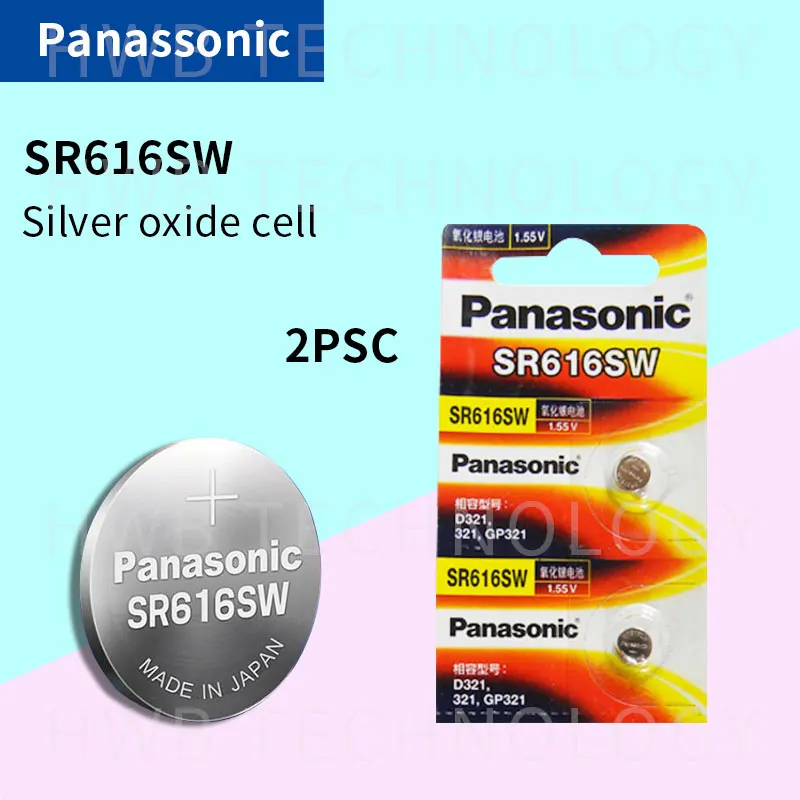 Оригинальный Panasonic 2 шт./лот SR616SW Серебряная оксидная кнопка батареи D321 321 GP321 6 8 мм *