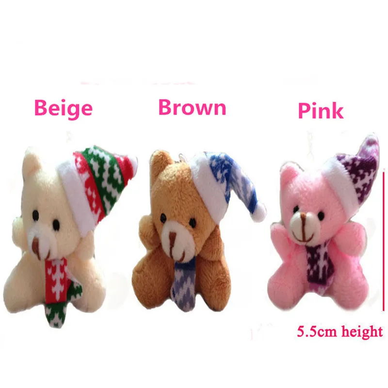 5.5cm 30pcs Small Teddy Bear Plush Toys Christmas Bear Dolls Xmas Home Tree Decor Promotional Gift  (1)