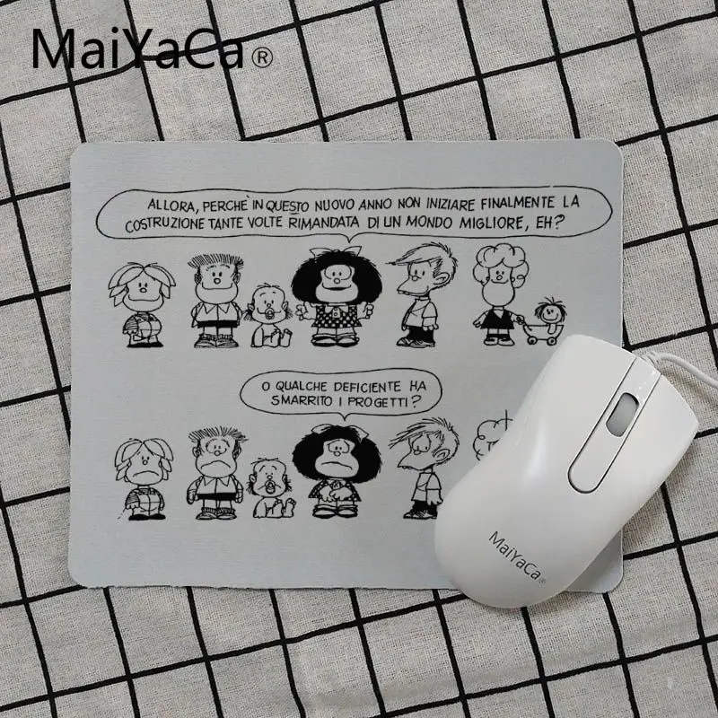 MaiYaCa Naughty Mafalda small Mouse pad PC Computer mat Smooth Writing Pad Desktops Mate gaming mouse pad anime mouse pad