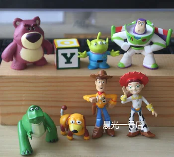 

8 PCS/Set Toy Story 3 Buzz Light-year Woody Jessie Mini PVC Action Figure Model Toys Dolls Christmas Gifts Free Shipping