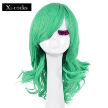 3069 Xi. rocks 18 дюймов короткие светло-зеленые парики Кудрявые с челкой для женщин косплей парик Хэллоуин вечерние синтетическое волокно