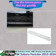 Su6aru Forester 2013 2014 2015 2016 car auto styling cover detector ABS chrome Side Door Body trim stick Strips Molding 4pcs