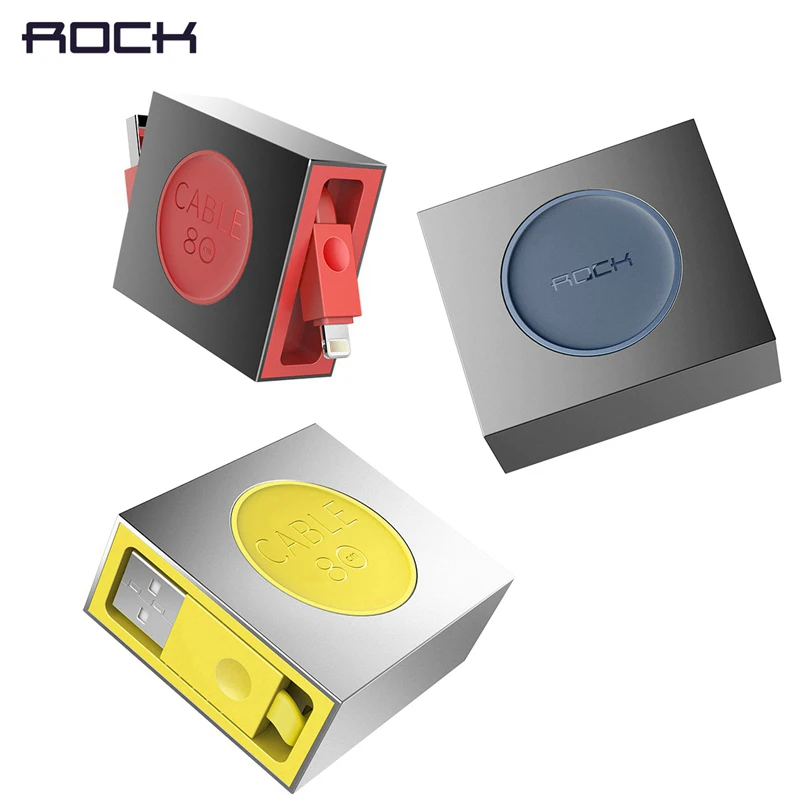 Выдвижной usb-кабель для iPhone X 8 7 6 S 5 ROCK растягивающийся кабель быстрой зарядки