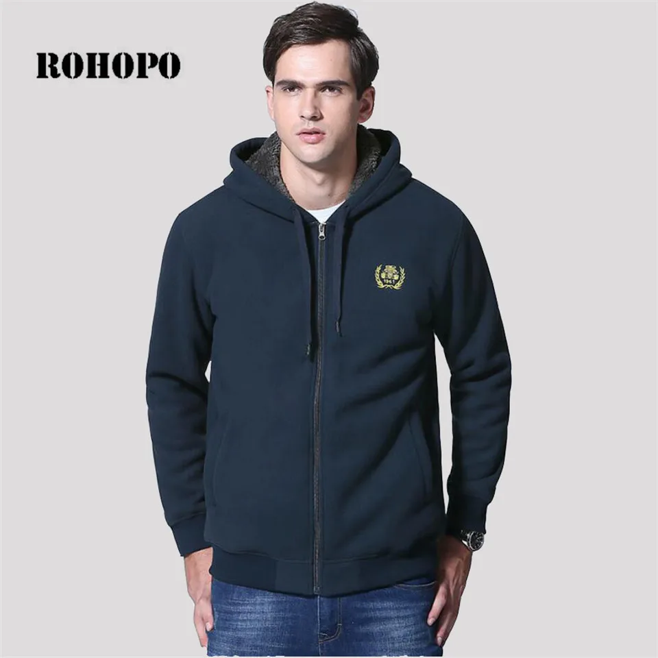 

ROHOPO Thick Keep Warm Hooded Collar Sweatshirt Man,Militar Army Hat Breathable Outwear Jacket,Hooded Hat Soft Shell hoodies Men