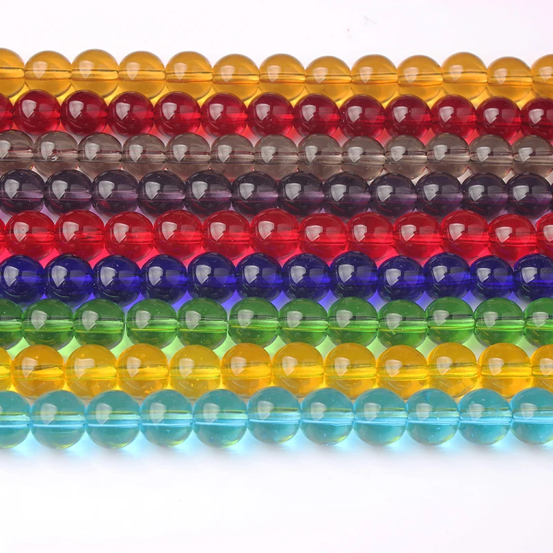 

LanLi fashion Jewelry 4/6/8/10/12mm Colorful Glass Loose Beads DIY Men and women bracelet necklace ear stud accessories make