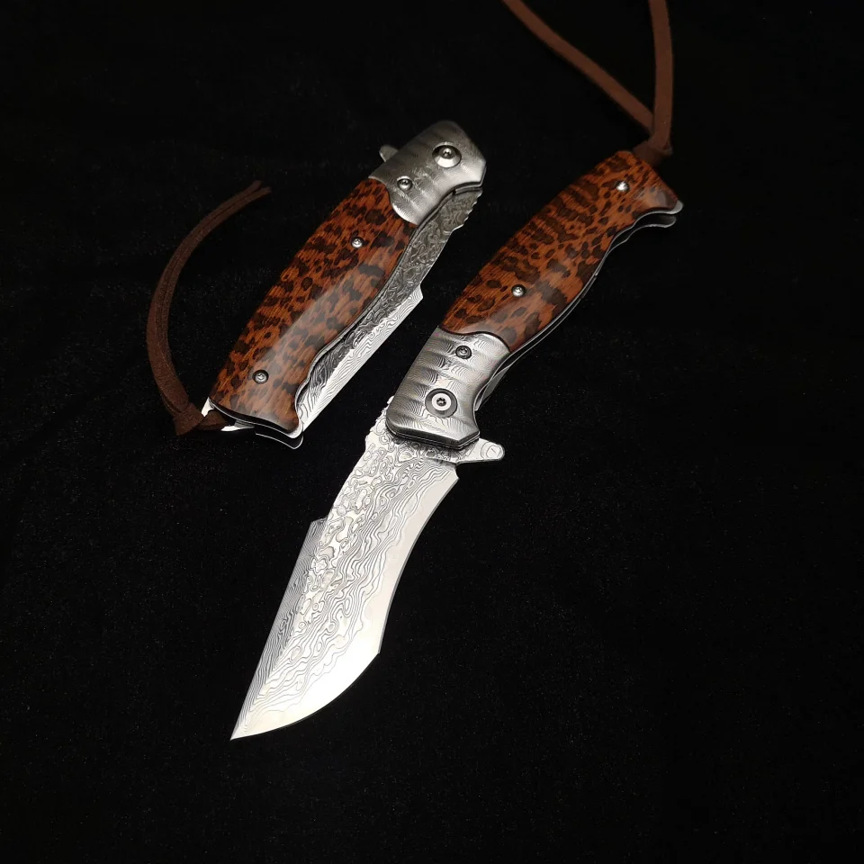 TUWO ножи тактический EDC Складной нож Открытый бутик шарикоподшипник Дамасская декоративная сталь ручной нож кемпинг ручной выживания