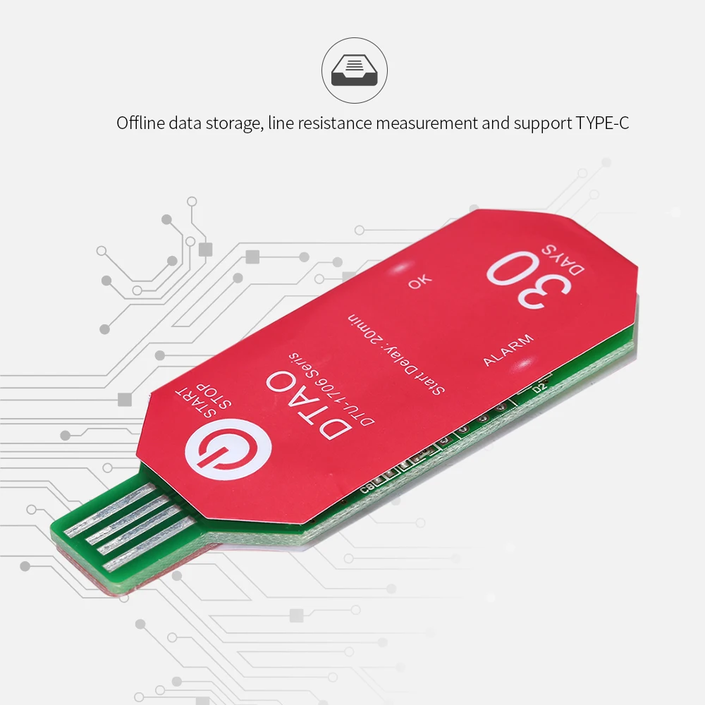 Водонепроницаемый PDF одноразовый USB Регистратор данных температуры 30 дней холодной цепи термометр рекордер для биологических/медицинских химических