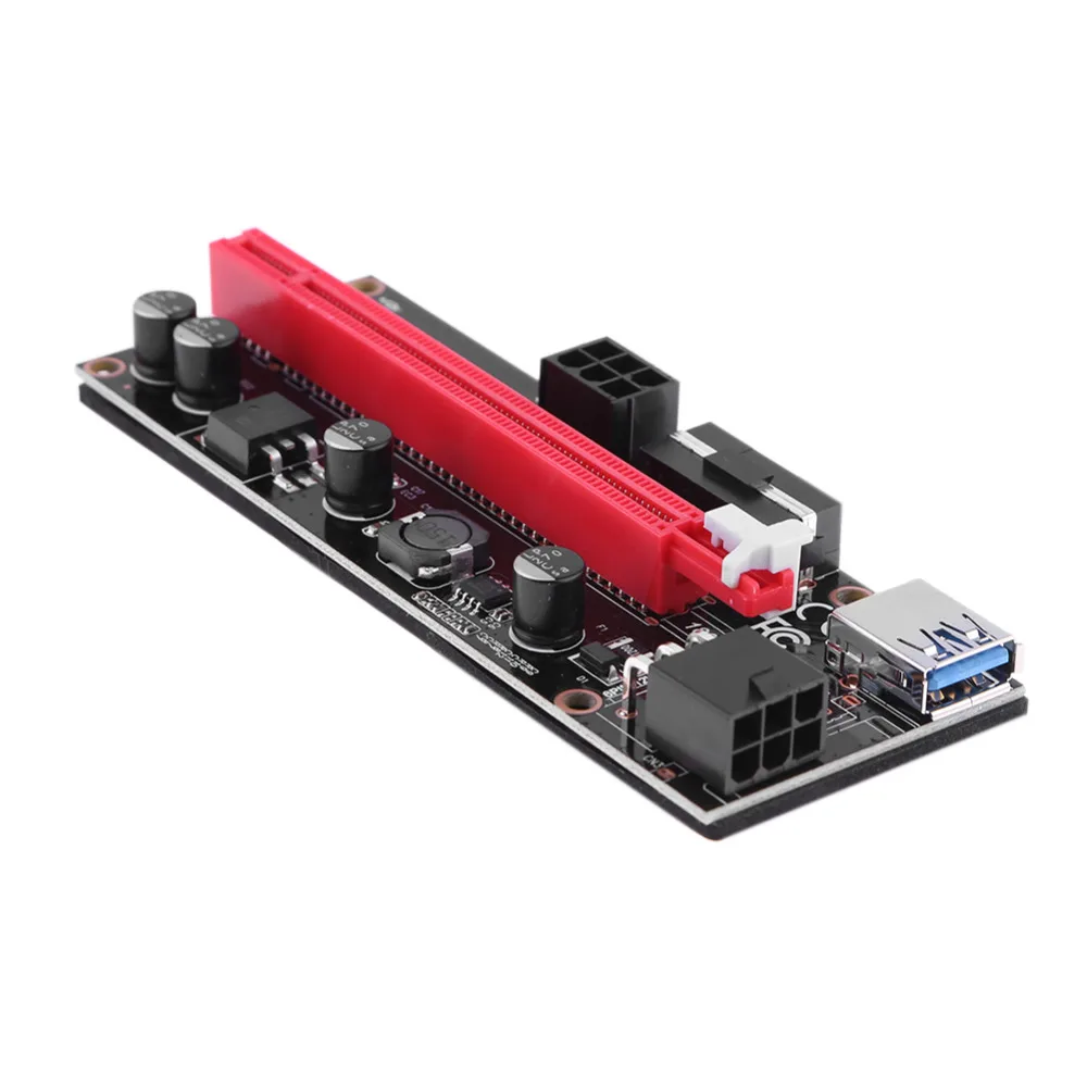 

009S 1x to 16x PCI-E Riser Card SATA Cable USB 3.0 Cord Dual 6Pin Power Supply PCI Express Raiser Card for BTC Miner Mining
