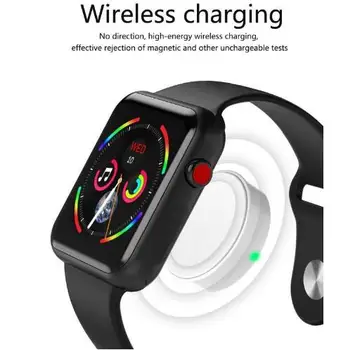 

Bluetooth Smart Watch Series 4 with Heart Rate Blood Pressure Wristwatch For ios Apple iphone iOS Android Samsung red button