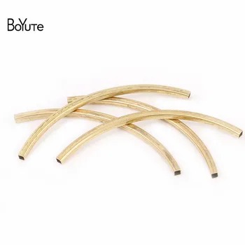 

BoYuTe 100Pcs 2*2MM Diameter 30MM 40MM 50MM Length Metal Brass Bend Tube Square Tube DIY Hand Made Jewelry Findings Components