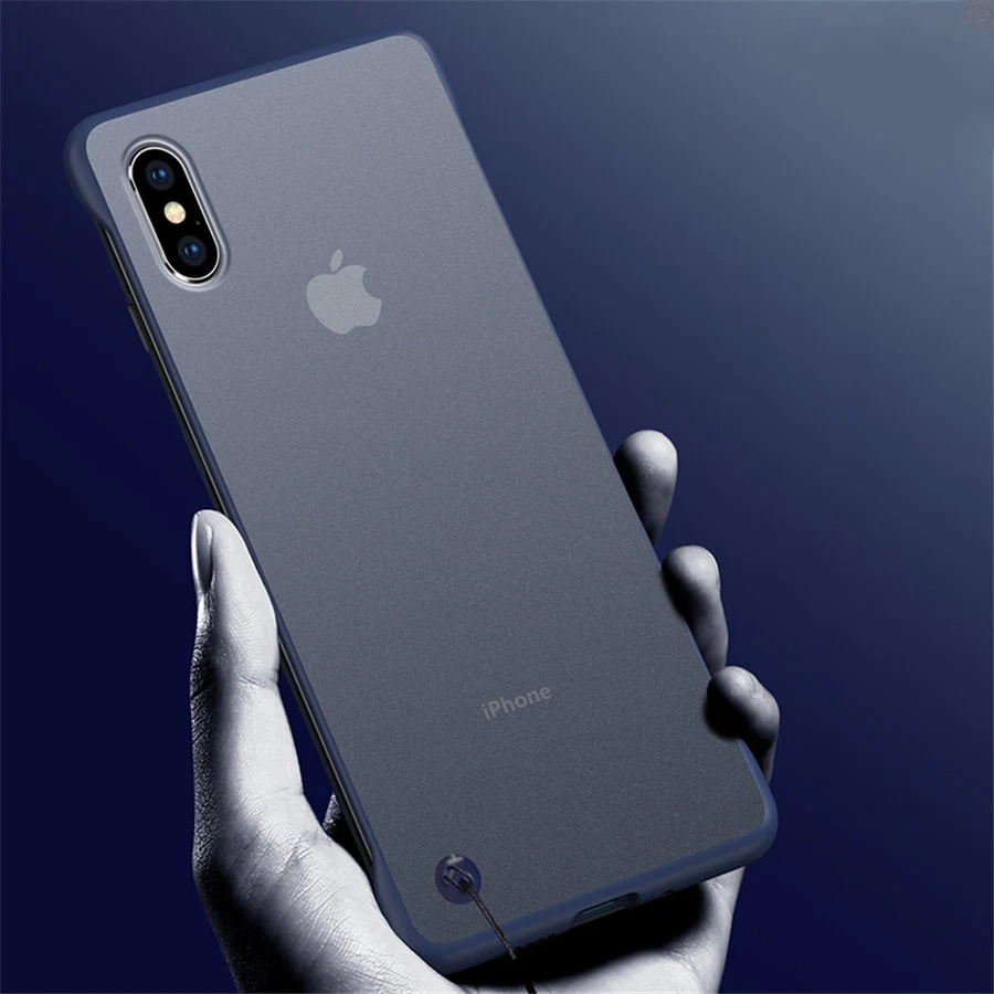 Роскошный безрамный Прозрачный матовый жесткий чехол для телефона iPhone X 7 6 6S 8 Plus XS