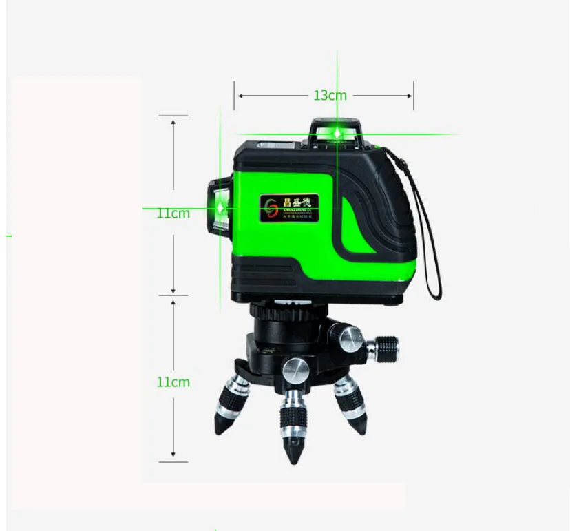 3D Laser Level 12 Lines Cross Level with Slash Function and Self Leveling Outdoor 360 Rotary green Laser Beam Tools