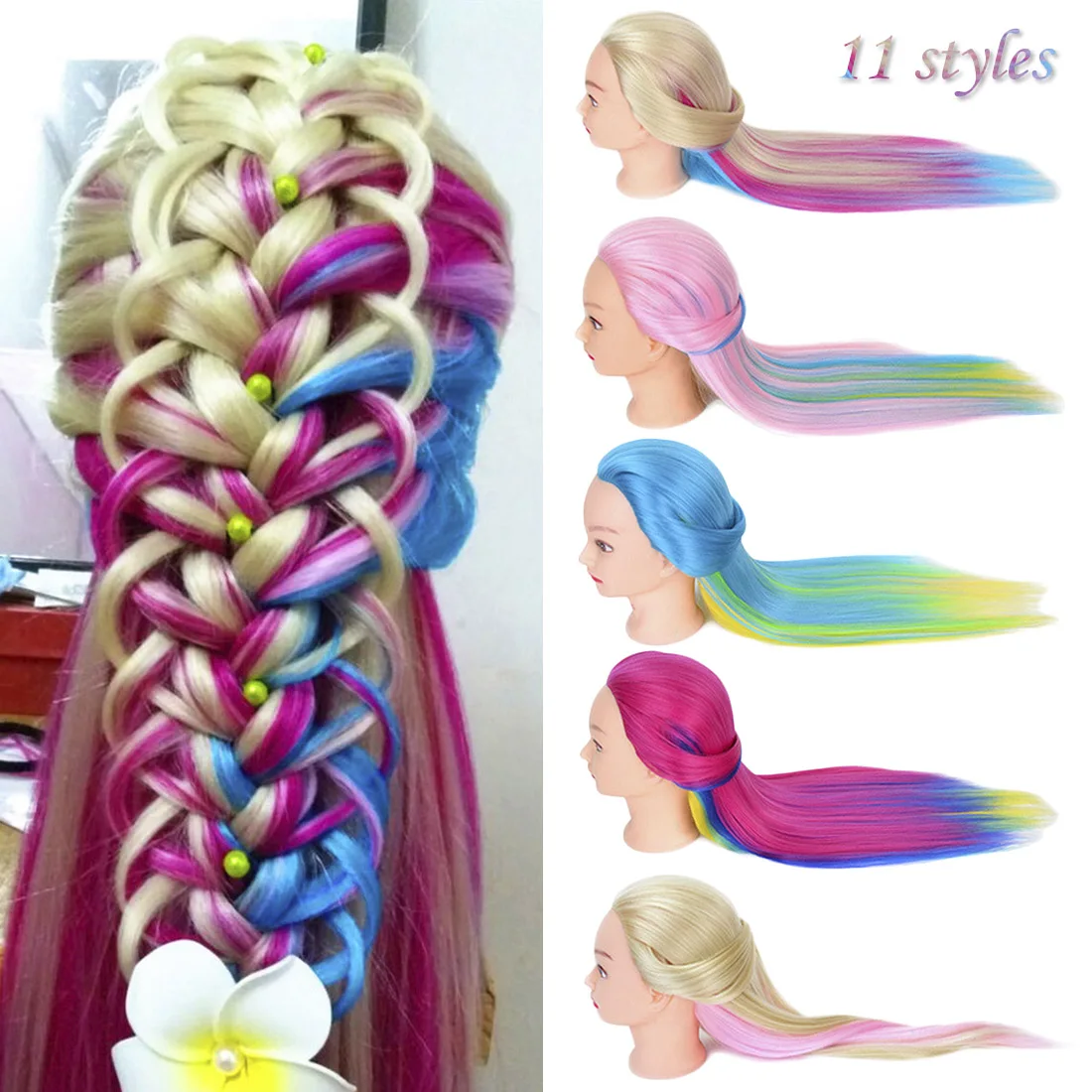 

Hairpin practice wig head mold makeup doll head hair model simulation hair dummy head model color practice wig head mold