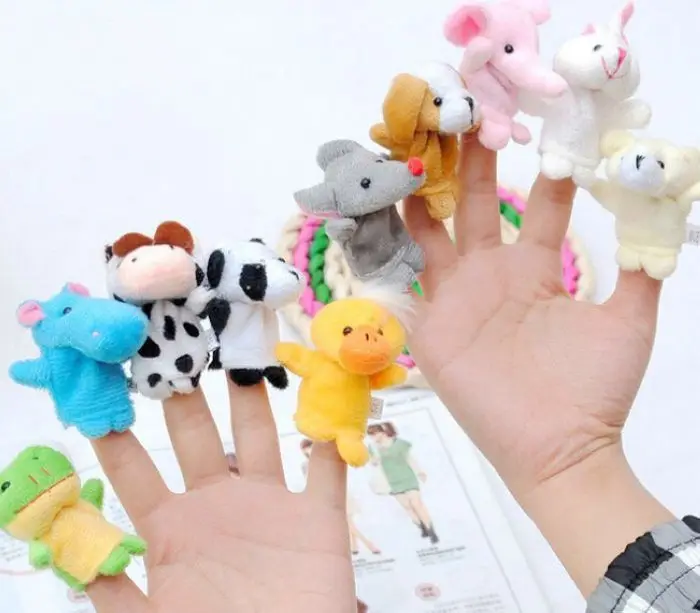 10pcs/lot Finger Animal Play Learn Story Toy Cute Cartoon Puppets Baby Plush Talking Props(10 animal group) Toys Dolls | Игрушки и хобби