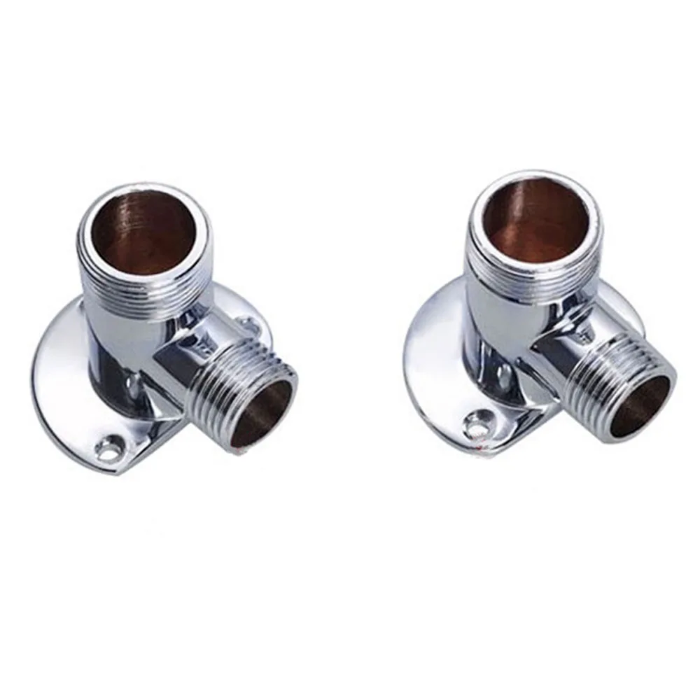 2X Shower Bar Valve Tap External Pipe Work Wall Mount Backplate Elbows