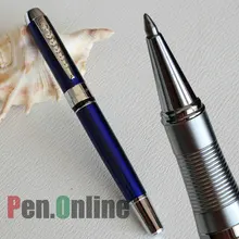 Шариковая ручка с роликами Jinhao 250, темно-синяя Серебряная отделка и зажим