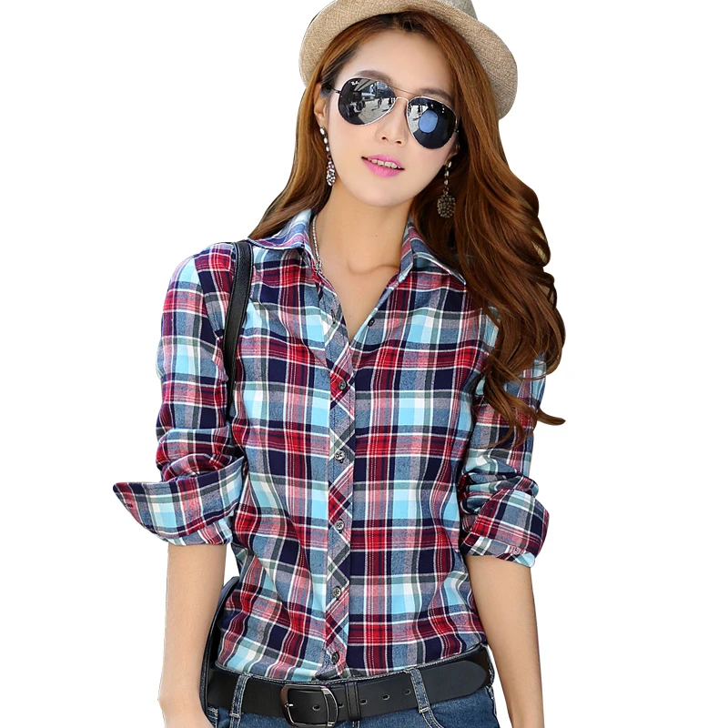 18 Neue Mode Madchen Der Kariertes Flanellhemd Weibliche Langarmeligen Karierten Hemd Damen Schottischen Kariertes Hemd Frauen Tops Shirt Lady Checkered Shirt Womenfashion Shirt Women Aliexpress