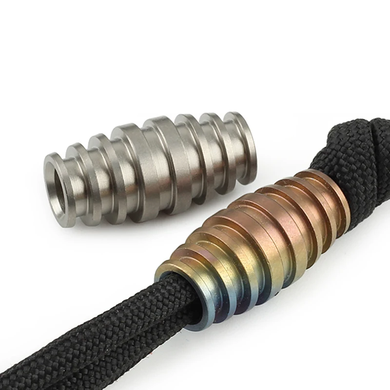 

Long Style Titanium Alloy Colorful Knife Beads Umbrella Rope Outdoor EDC Lanyard Paracord Accessory