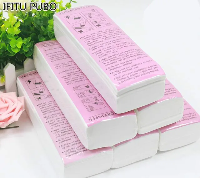 100 pcs Hair Removal Depilatory paper Nonwoven Epilator Wax Strip Paper