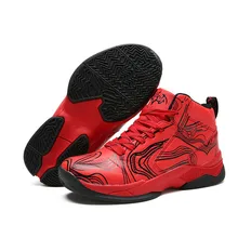 Детская Баскетбольная обувь удобные детские спортивные уличные кроссовки баскетбольные высокие кроссовки для детей Противоскользящие туфли