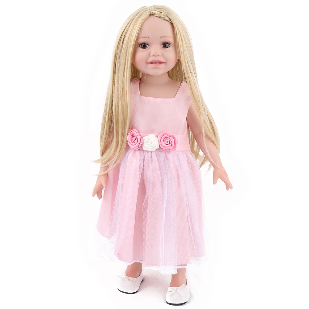 

45cm American Vinyl Baby Home Doll lifelike smiling girl Newborn Baby Doll Simulation Baby Doll kids birthday presents toys