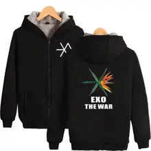 Kpop EXO THE WAR Корейский Kpop толстые толстовки на молнии для женщин модные хип-хоп женские толстовки зимние теплые XXS-4XL одежда