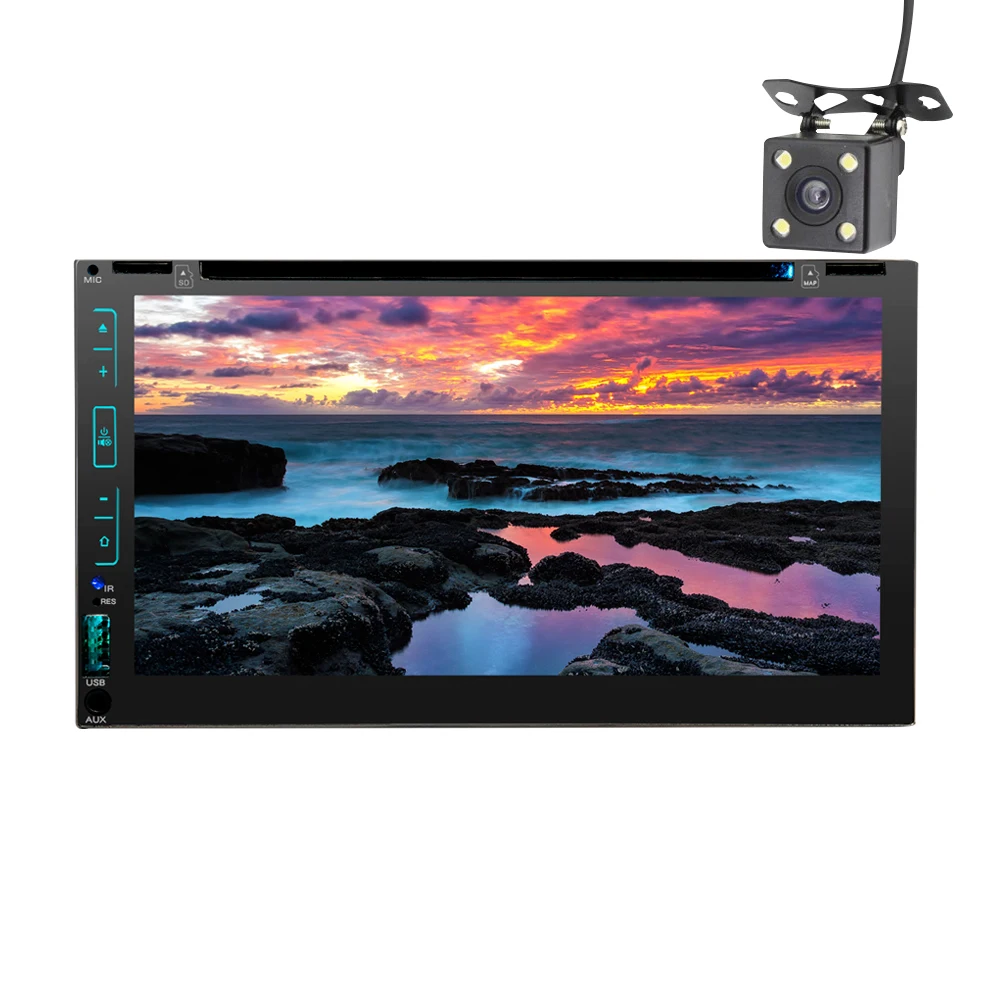 Top 2 Din Bluetooth Car Radio Stereo Player bluetooth 6.95 inch Digital Touch Screen GPS Navigation + Night Vision Rear View Camera 0 Top 2 Din Bluetooth Car Radio Stereo Player bluetooth 6.95 inch Digital Touch Screen GPS Navigation + Night Vision Rear View Camera 0