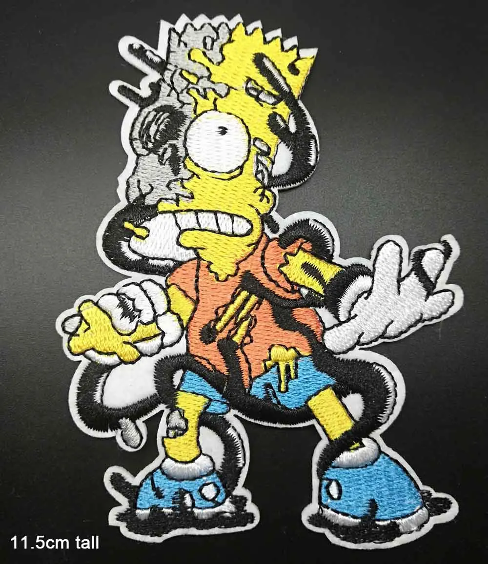 

Big Size Full Embroidery Yellow Boy The Simpsons Iron On Embroidered Clothes Patches For Clothing Stickers Garment Wholesale