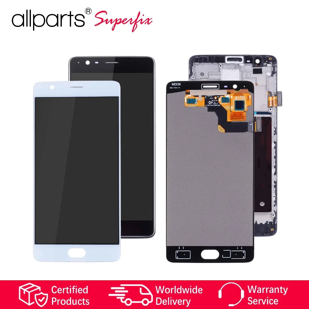 

AMOLED Display For Oneplus 3 LCD Display Touch Screen with Frame For Oneplus 3T Screen Replacement For oneplus 3 Display A3000