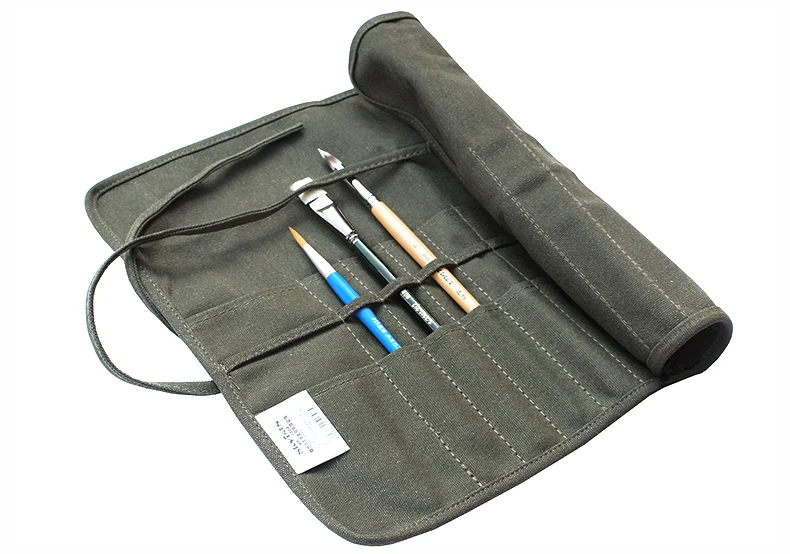 Многофункциональная сумка для карандашей, рулонная, плотная, холщовая, оберточная сумка, 22 держатель, чехол, органайзер, идеально подходит для хранения кистей для макияжа