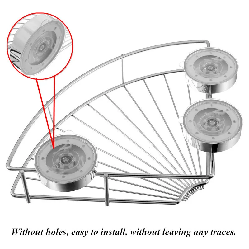 Крепкая нержавеющая сталь присоска ванная комната стеллаж для хранения угловая полка сортировочная чашка-держатель настенный шампунь