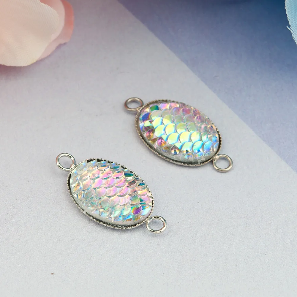 DoreenBeads медная Русалка из смолы Коннекторы в форме рыбьего дракона Овальный