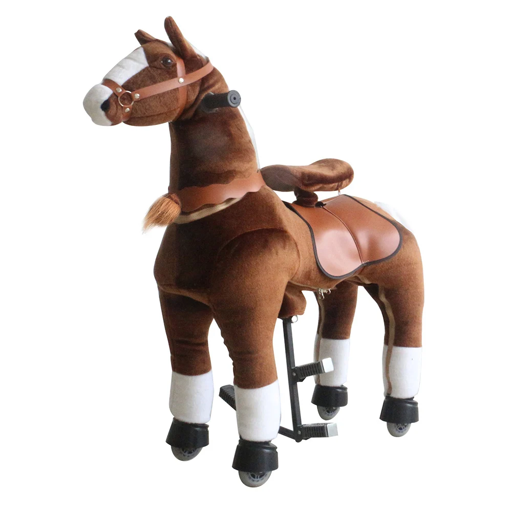 

M Size Mechanical Horse with Wheel Children Up and Down on Pony Ride Toy Play with Ride-on Animal Horse Toys for Aged 7-14Y Kids