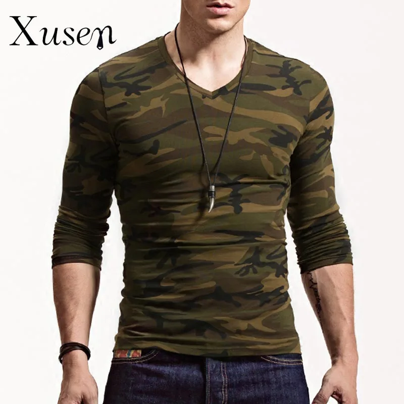 Long Sleeve Men's T shirts 2016 Printed Camouflage Autumn Fashion Camo ...