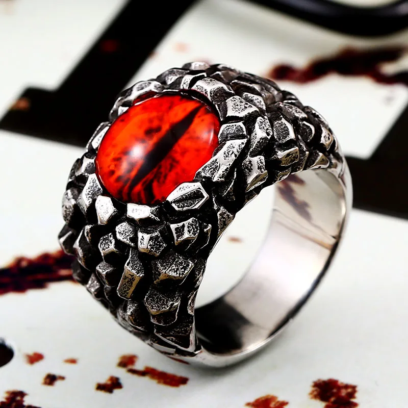 

Beier 316L Stainless Steel Antique Hell's Eye Red and Yellow Eyes Men's Ring fashion Jewelry for dropshipping LLBR8-527R