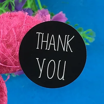 

500PCS Thank you sticker labels black paper sticker labels Diameter 3CM self-adhesive Labels sealing Packaging Stickers For Gift