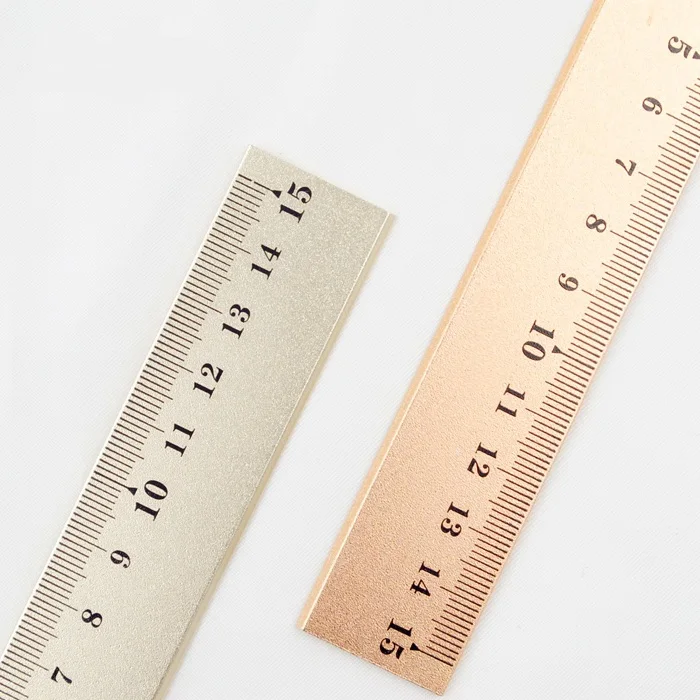 

Rose Gold Silver Metal Bookmark Ruler Drawing Stencils DIY Graffiti Stencils Ruler for Travel's Notebook dokibook, filofax
