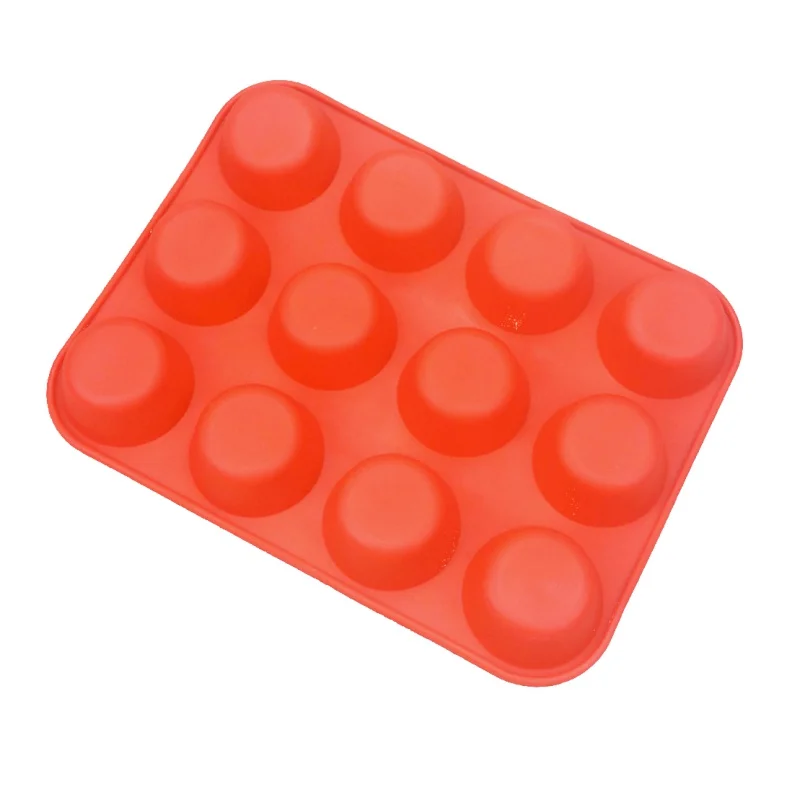 

2018 Hot Cake Tools Bakeware Silicone Mold Kitchen Dining&bar Non-Stick 12 Cups Cupcake Baking Tray Mousse Chocolate Cake Molde
