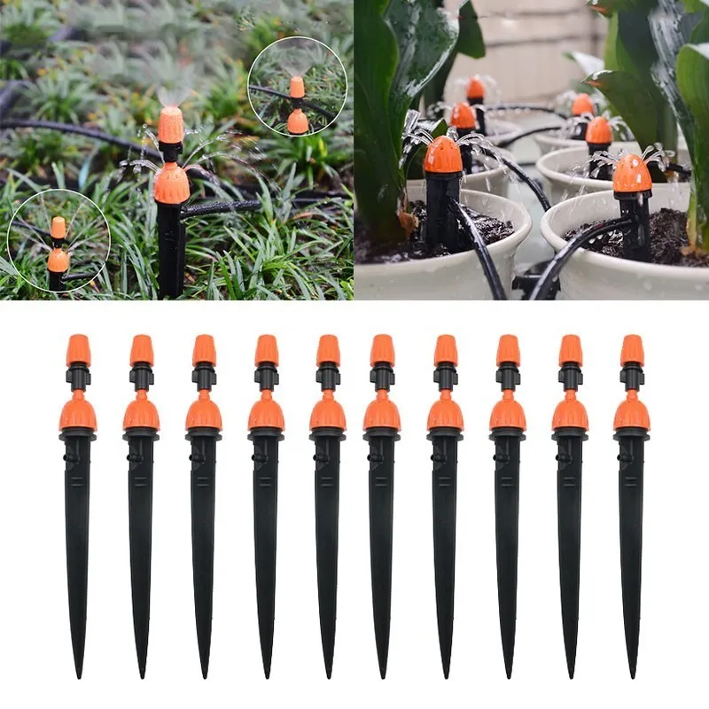 

10pc 4/7mmAutomatic Micro Drip Irrigation System Plant Watering Garden Kit Adjustable Dripper Smart Nozzle Water Control Sprayer