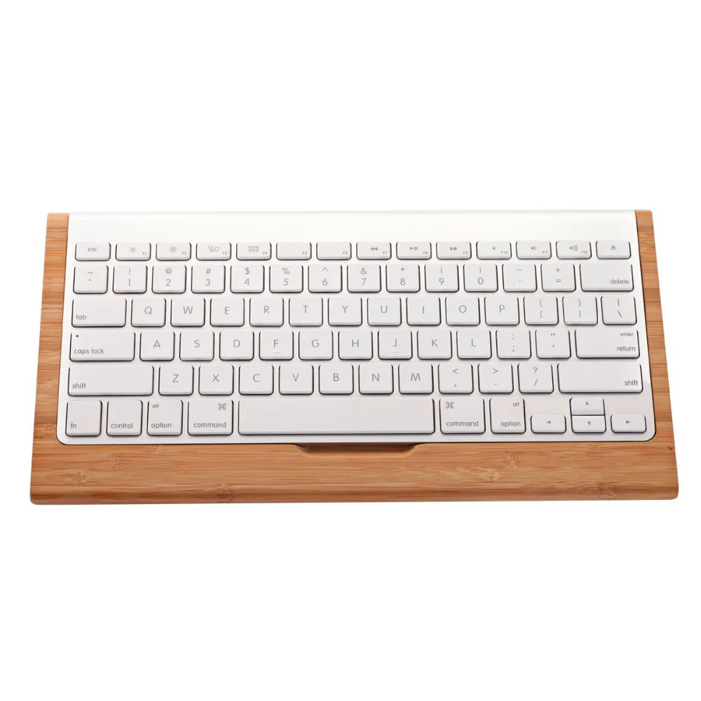 New Top SAMDI Bamboo Keyboard Stand Practical Base Holder For Apple iMac PC Computer Bluetooth Keyboard