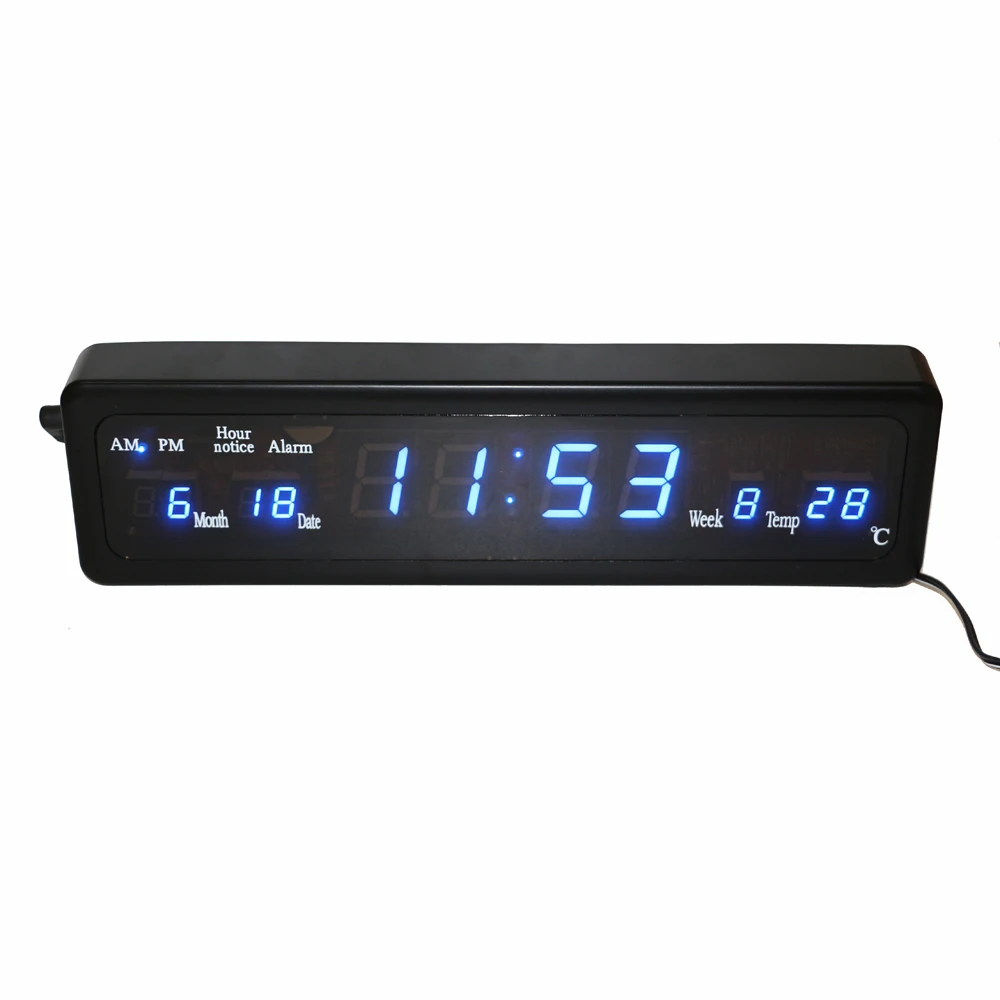 Ежечасный звонок настольный электронный будильник цифровой светодиодный настенные часы с температурным календарем синий светодиодный дисплей настольные часы домашний декор