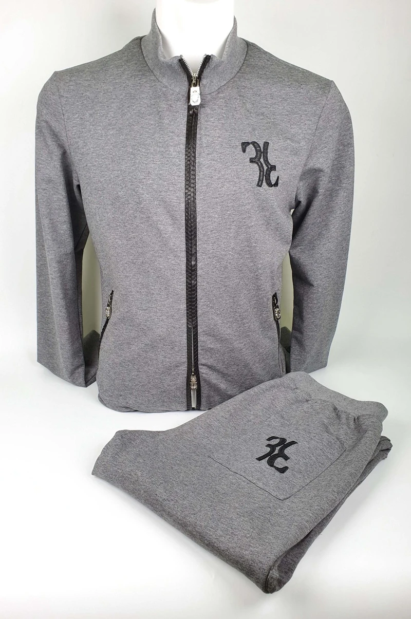 

BILLIONAIRE Sportswear set men Snake skin European size cotton comfort Solid color pocket fitness outdoor Hooded free shipping