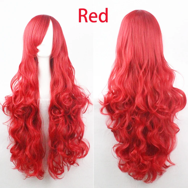 Long Curly Hair Multicolored Curls Wigs Heat Resistant Synthetic Wig Halloween Party Women Cosplay Wigs 15 Colors Optional image_1