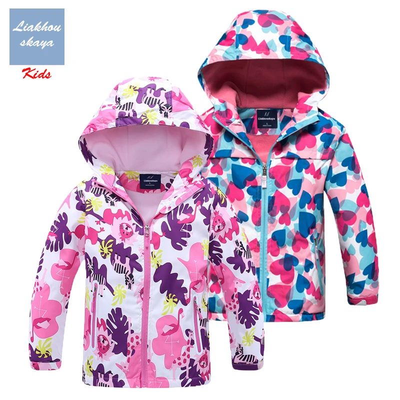 

Liakhouskaya 2019 New Jacket For Girls Children Spring Double-deck Water Proof Teenage Kids Warm Coat Polar Fleece Hoodies 4-13Y
