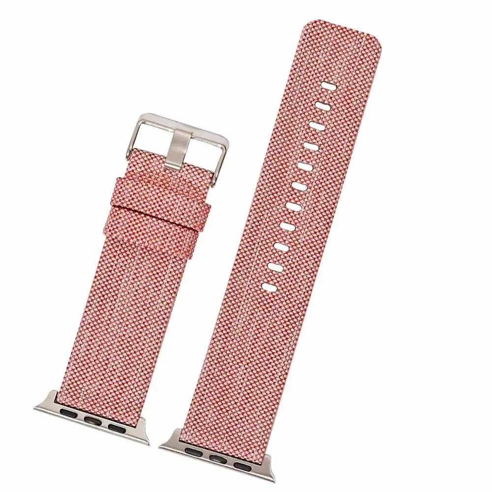 Тканевый нейлоновый ремешок BEAFIRY для Apple Watch, ремешок 42 мм, 38 мм, ремешок для iwatch, ремешок 40 мм, 44 мм, сменный спортивный браслет - Цвет ремешка: Pink