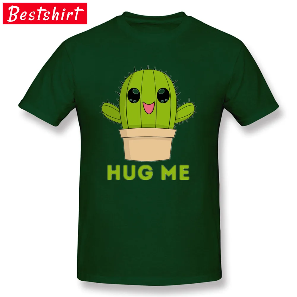 Hug Me Cactus Brand Men T Shirts O-Neck Short Sleeve Pure Cotton T Shirt Unique Tee-Shirts Wholesale Hug Me Cactus  dark