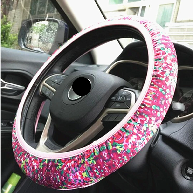 

1PC Floral Lily Pulitzer Design Insulated Neoprene Automotive Steering Wheel Cover Anti Slip And Sweat Absorption Auto Car Wrap