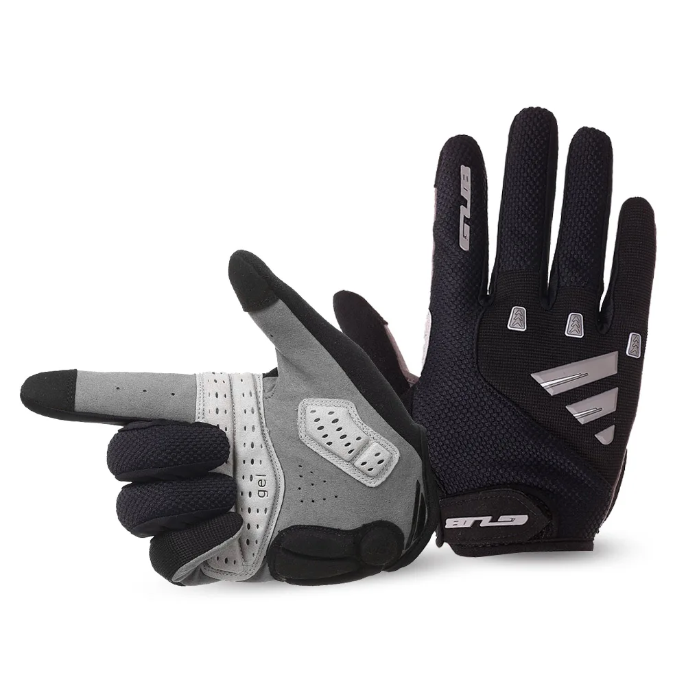Unisex Gel Padded Touch Screen Full Finger Cycling Gloves MTB Road Bike